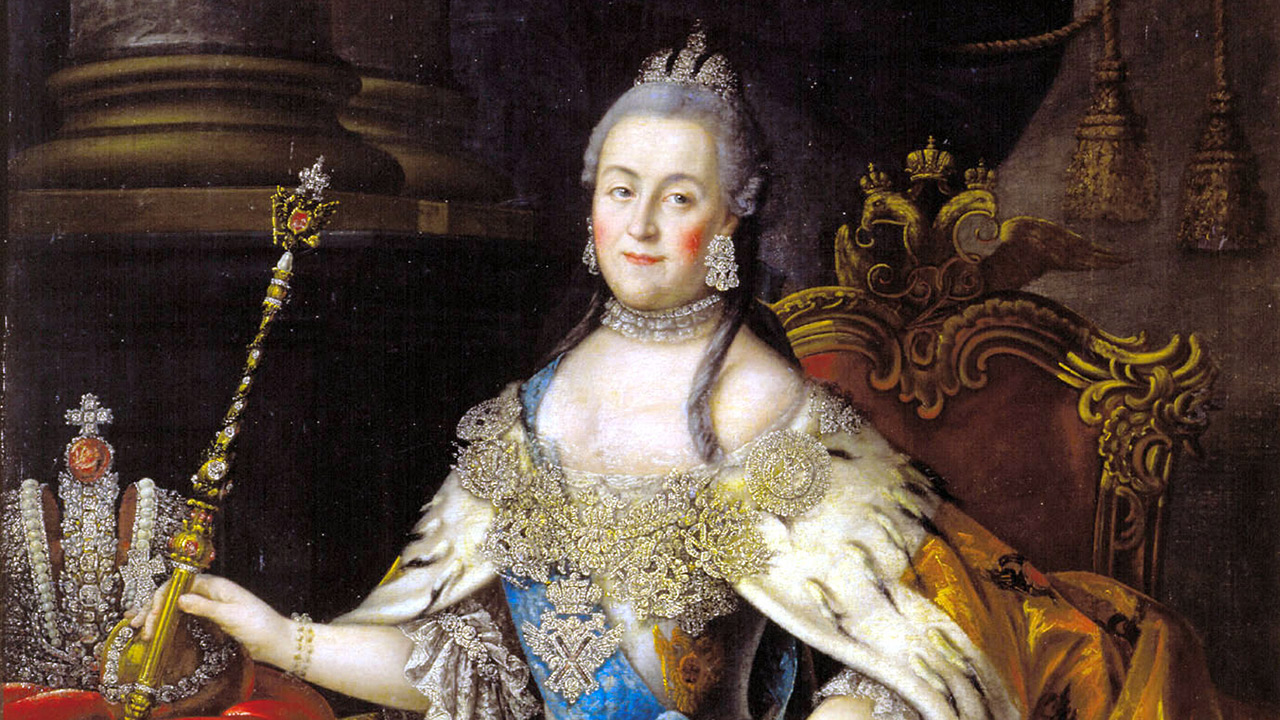 Catherine II by Alexey Antropov (18th c, Tver gallery)